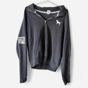 PINK Victoria's Secret gray quarter zip sweatshirt Women's Medium